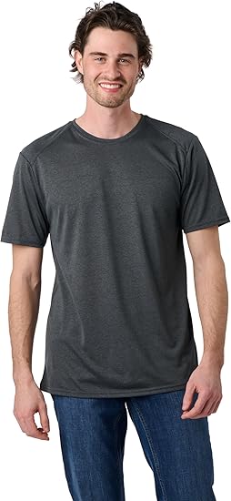 Mens Recycled Polyester T Shirt Moisture Wicking Lightweight Breathable Athletic Fit Sustainable Activewear