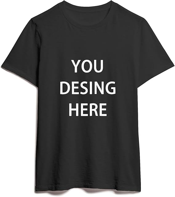 Biodegradable Print Custom T Shirts for Men and Women Personalized Design Add Text Image or Logo on Front and Back Unisex Black Medium Large