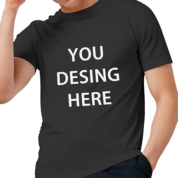 Biodegradable Print Custom T Shirts for Men and Women Personalized Design Add Text Image or Logo on Front and Back Unisex Black Medium Large