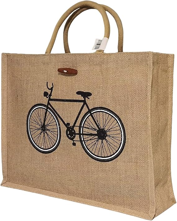 Jute Tote Bag Reusable Burlap Bag with Handles Eco Friendly Gift Beach and Grocery Bag