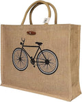 Jute Tote Bag Reusable Burlap Bag with Handles Eco Friendly Gift Beach and Grocery Bag