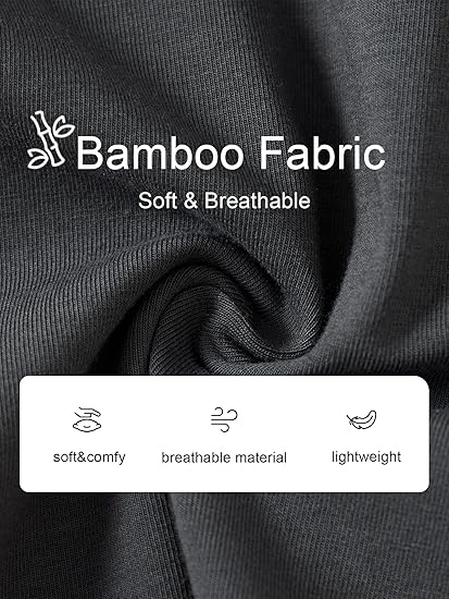 Mens Bamboo Pajama Shorts Lightweight Lounge and Sleepwear with Drawstring and Pockets